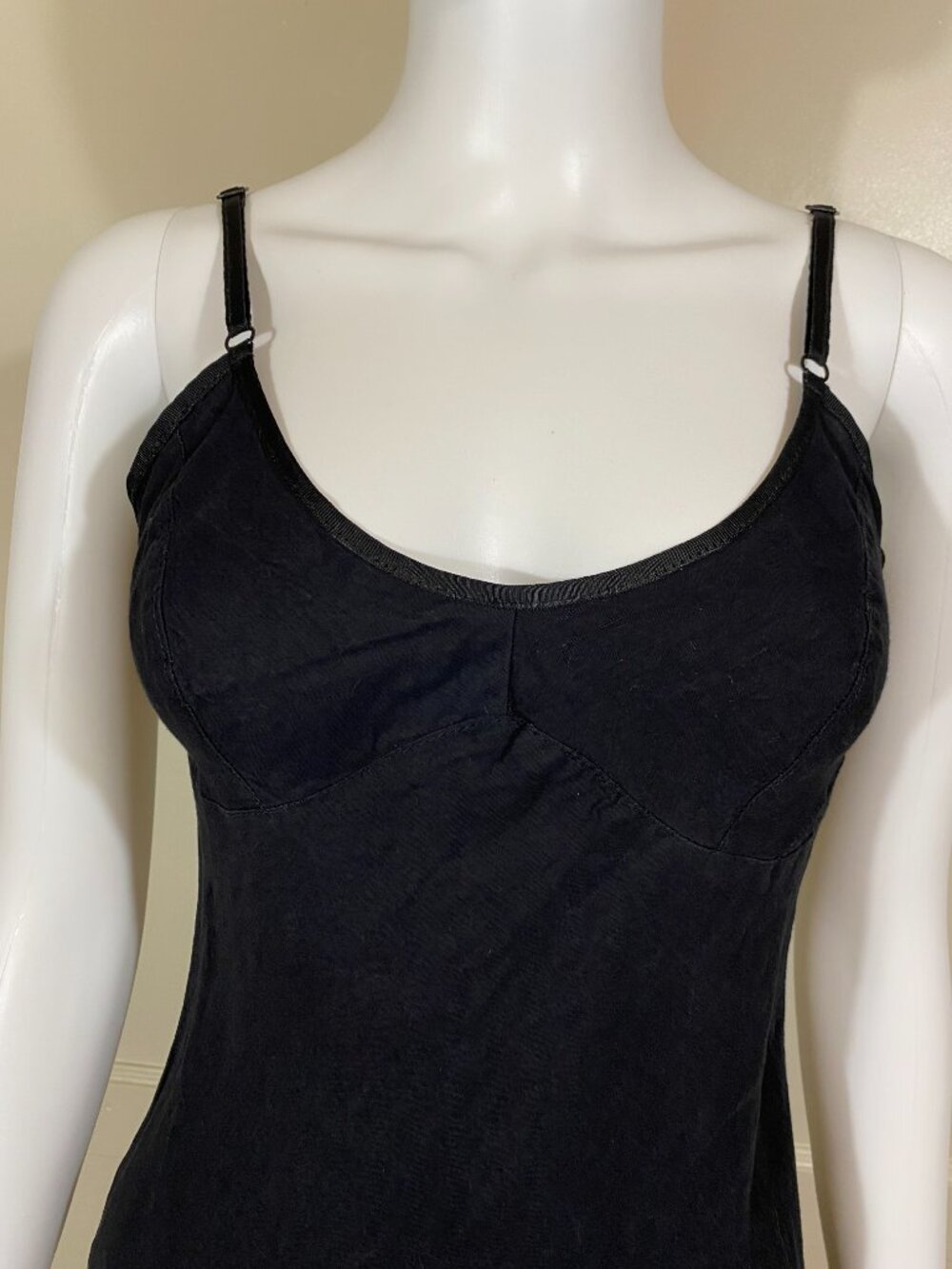 FENDI Jeans VINTAGE 90s Black Cotton Mini Slip Dress, Size IT 44, Fits US Small - Picture 3 of 9